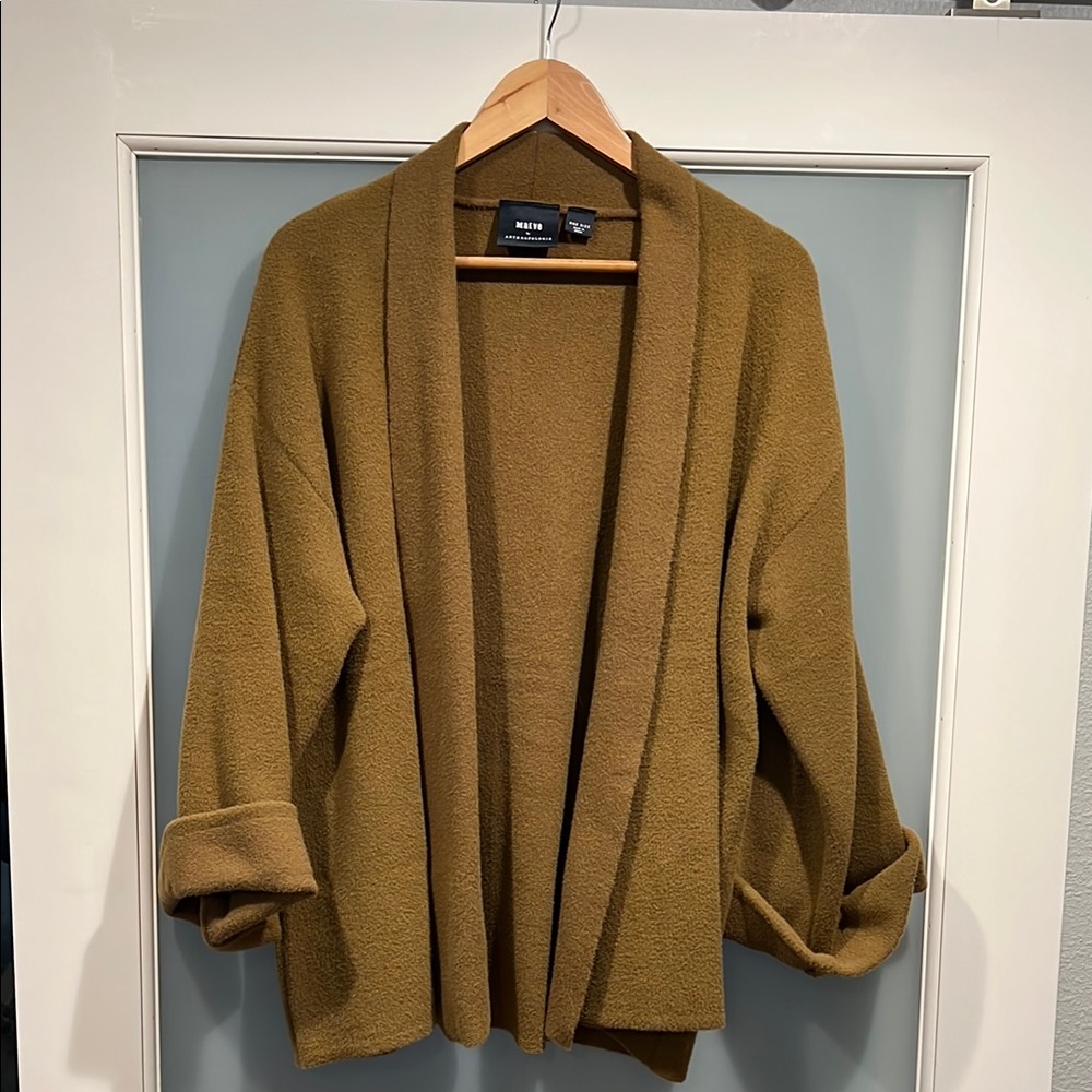 Anthropologie Cozy Brown Cardigan Sweater